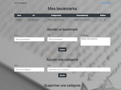projet bookmarks